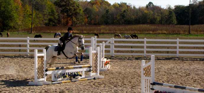 Whitney Mahloch and Rowdy compete in the Intermediate Fences
