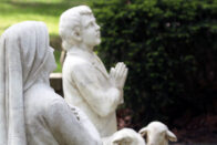 Statues in prayer at the Lady of Fatima Shrine