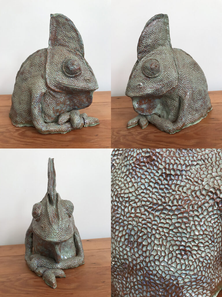 Photos of the chameleon sculpture