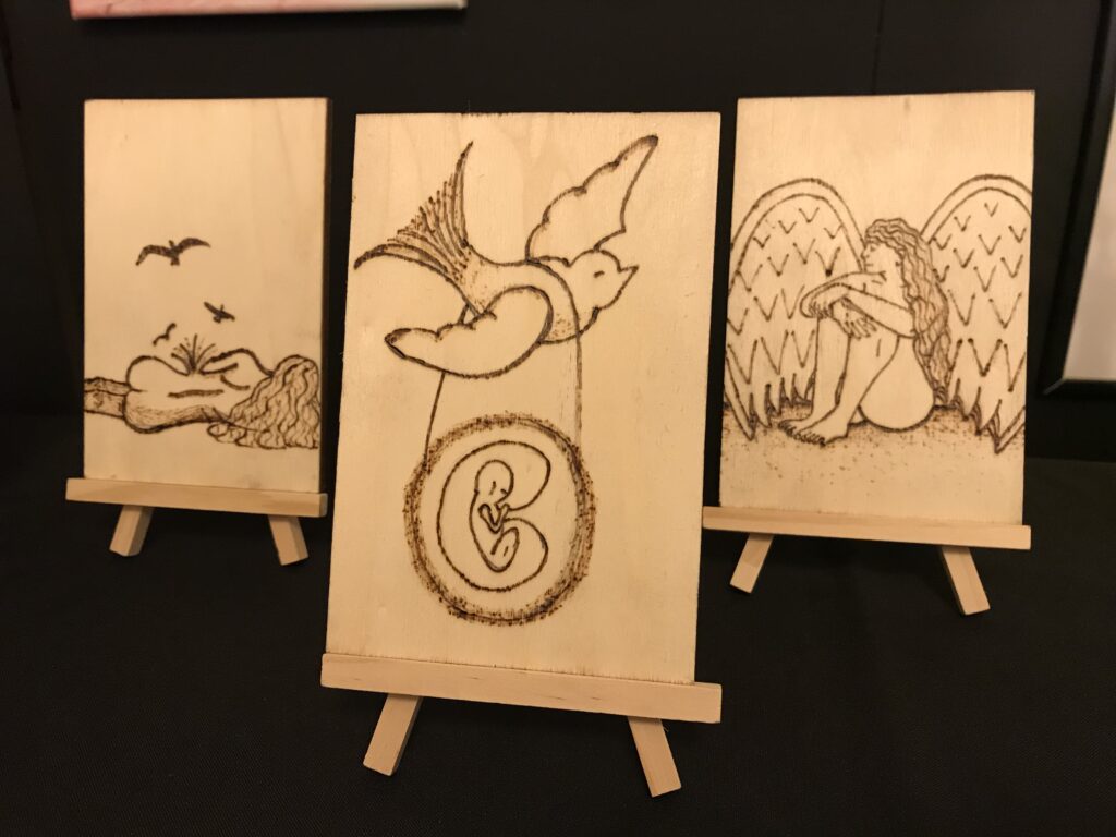 Photo of the wood burned panels